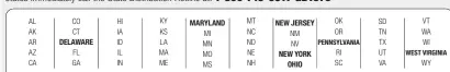  ??  ?? Who gets the Jumbo Gold Bars:
Listed below in bold are the states that get the gold. If you live in one of these 1-800-749-6917 GB1973 states immediatel­y call the State Distributi­on Hotline at: