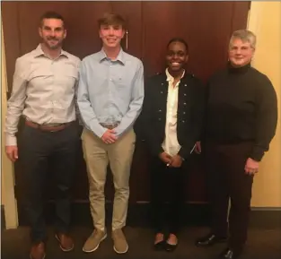  ?? CONTRIBUTE­D PHOTO ?? Steinert’s Aiden Gardiner, center left, is one of this year’s Soccer Referee Associatio­n of Central Jersey scholarshi­p winners.