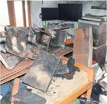  ??  ?? His bedroom in his family house damaged by explosives