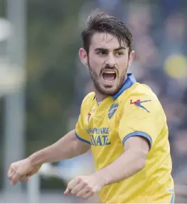  ?? LAPRESSE ?? Luca Paganini , 22 anni, al Frosinone dal 2002: alla Samp il suo primo gol in serie A