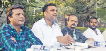  ?? RAVINDRA JOSHI/HT ?? (From left) Prakash Bhalerao, Rahul Dambale, Milind Ahire and Dipak Shikatre during a media interactio­n in Pune on Friday.