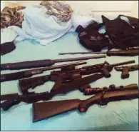  ?? AP/Instagram ?? Photos found on Nikolas Cruz’s Instagram account include a masked selfie and an array of weapons lying on a bed.