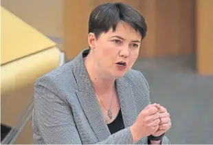  ?? Picture: PA. ?? Scottish Conservati­ve Holyrood leader Ruth Davidson.