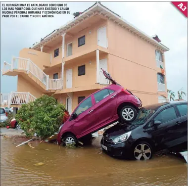  ??  ?? EL HURACÁN IRMA ES CATALOGADO COMO UNO DE LOS MÁS PODEROSOS QUE HAYA EXISTIDO Y CAUSÓ MUCHAS PÉRDIDAS HUMANAS Y ECONÓMICAS EN SU PASO POR EL CARIBE Y NORTE AMÉRICA