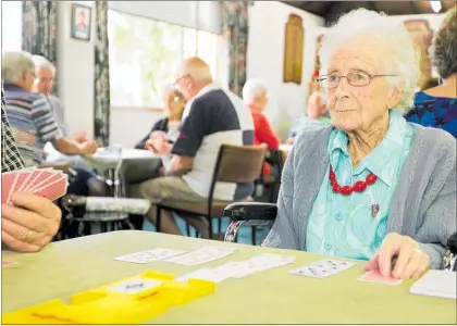  ??  ?? Ellen (Nellie) Stevenson, 100, from Havelock North, pictured at the Hastings Bridge Club, Railway Road, Hastings.