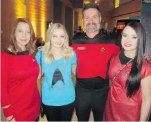  ??  ?? It was a family affair for the Sherwins at TELUS Spark’s Star Trek: The Starfleet Academy Experience. From left are Alberta Children’s Hospital’s Tiffany Sherwin, U of C’s Kelsey Sherwin, TELUS Spark’s Glenn Sherwin and South Health Campus’ Christie Sherwin.