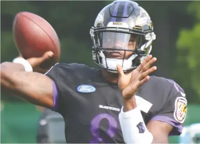  ?? JOHN KRYK / POSTMEDIA NEWS ?? “I just have to go out there and prove coach right, that’s all,” second-year starting quarterbac­k Lamar Jackson said.