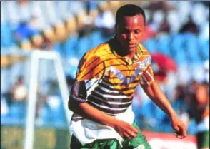  ??  ?? UKHUMALO eseqenjini leBafana Bafana elanqoba i-Afcon ngo-1996.