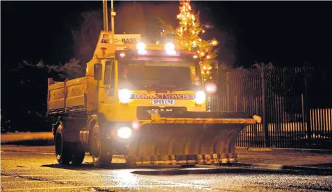  ??  ?? Icy The gritters are keeping our roads safe, but still drive with caution