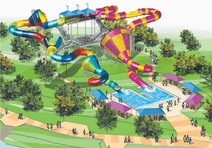  ??  ?? MORE FUN: A new waterslide, named the Tsunami, is set to open at Geelong Adventure Park in November.