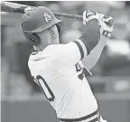  ??  ?? Arizona State first baseman Spencer Torkelson bats during a college baseball game against Notre Dame. AP