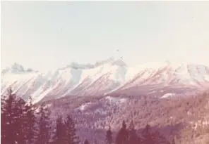  ??  ?? The view from the cabin’s front door, high in British Columbia’s Coastal Mountains. (1972)