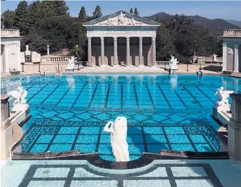  ?? Photo courtesy Visit California ?? The Neptune Pool at Hearst Castle in San Simeon overlooks the vast Hearst Ranch, where a handful of movies have been filmed.