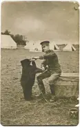  ?? ROYAL ONTARIO MUSEUM; Colebourn Family Archive ?? The exhibition showcases books, drawings, stuffies — and balloons; Lt. Harry Colebourn feeds Winnie on Salisbury Plain.