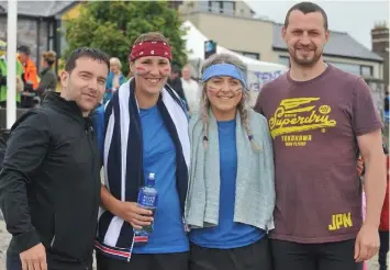  ??  ?? Paul McKeever, Hannah Keenan, Becky Woods and George Patras at the Raft Race held in Blackrock.