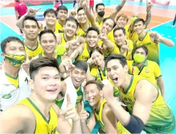  ?? PHOTOGRAPH COURTESY OF PNVF ?? TEAM Dasmariñas claims the Champions League crown following a 19-25, 26-24, 25-18, 25-17 win over Go for Gold-Air Force.