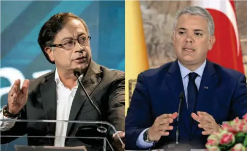  ?? GETTY FOTO ?? GUSTAVO PETRO Presidente electo 2022-2026
IVÁN DUQUE Presidente de la República
El presidente saliente, Iván Duque, y el presidente electo, Gustavo Petro, empezarán su proceso de empalme durante una reunión de este jueves.