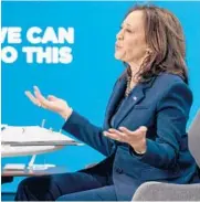  ?? ANDREW HARNIK/AP ?? Vice President Kamala Harris discusses COVID-19 public outreach efforts Thursday in Washington.