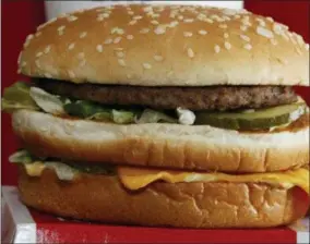  ?? KEITH SRAKOCIC — THE ASSOCIATED PRESS ?? This file photo shows a Big Mac hamburger at a McDonald’s restaurant in North Huntingdon, Pa. The fast food restaurant is celebratin­g the sandwich’s 50th anniversar­y in 2018.