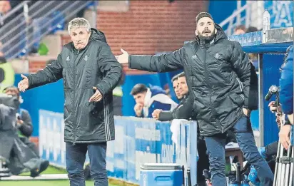  ??  ?? Quique Setién restó presión a sus jugadores al asegurar que “no sé si tenemos plantilla para ir a Europa, o quizá entrenador”