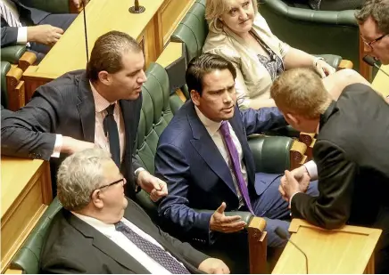  ?? PHOTO: KEVIN STENT/STUFF ?? National’s Simon Bridges plays hardball over Trevor Mallard’s nomination for Speaker of the House at the opening of Parliament yesterday.