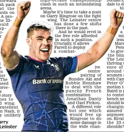  ?? ?? Free role: Garry Ringrose of Leinster