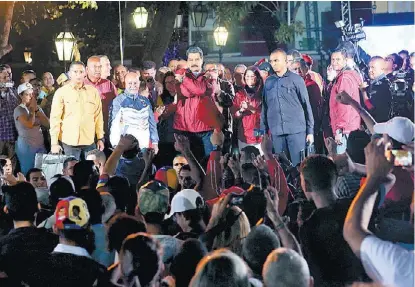  ?? REUTERS ?? El presidente de Venezuela, Nicolás Maduro, celebra su victoria en Caracas tras la elección del domingo.