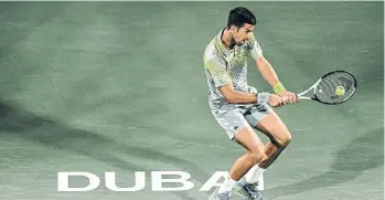  ?? /EFE. ?? Novak Djokovic reapareció ayer tras su coronación en el Abierto de Australia y continuó con su temporada inmaculada con 13 victorias en igual número de encuentros.