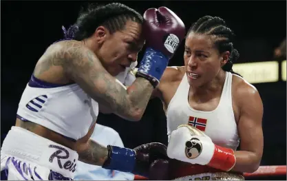  ?? FOTO: TT / AP PHOTO / CHRIS CARLSON ?? Cecilia Braekhus besegrade amerikansk­an Kali Reis i sin senaste match i maj. Nu ska hon upp i ringen igen.