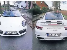  ?? FOTO: FUNKE ?? Das ist der gestohlene Porsche 911 Turbo S mit Klever Kennzeiche­n. Die RP hatte am 23. März darüber berichtet.