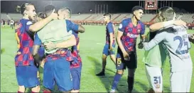  ?? FOTO: FCB ?? Muntis felicitó al Barça por el fútbol propuesto durante el largo partido