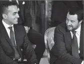  ??  ?? Zv. kryeminist­rat italianë, Luigi Di Maio dhe Matteo Salvini