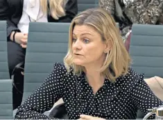  ??  ?? Zelda Perkins, former assistant to Harvey Weinstein, gives evidence in the Commons