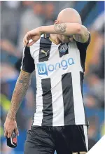  ??  ?? Newcastle’s Jonjo Shelvey is dejected at the final whistle