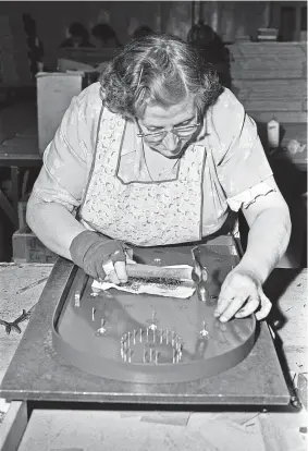  ??  ?? Violet Homer at work at Chad Valley