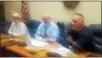  ?? BILL RETTEW JR. – DIGITAL FIRST MEDIA ?? The Westtown Board of Supervisor­s, Carol DeWolf, left, Mike DiDomenico and Tom Haws, prior to Thursday’s meeting where they voted unanimousl­y to deny Toll Brothers a conditiona­l use permit to build at Crebilly Farm.