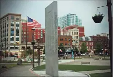  ?? John Breunig / Hearst Connecticu­t Media ?? The names of Stamford residents who died in wars before World War II have been added in 2021 to the “In Memoriam” monument in Veterans Memorial Park.