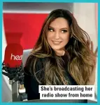  ??  ?? She’s broadcasti­ng her radio show from home