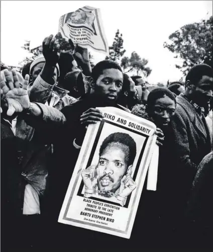  ??  ?? More than an icon: Steve Biko, not only with his teachings but even in his death, is a reminder of the principles South Africa’s freedom was founded on and what it ought to strive to be. Photo: Robben Island Mayibuye Archives