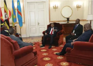  ?? KINDALA MANUEL | EDIÇÕES NOVEMBRO ?? Chefes de Estado de Angola, RDC, Rwanda e Uganda estiveram reunidos, ontem, em Luanda