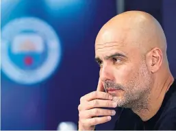 ??  ?? Manchester City manager Pep Guardiola will be hoping for a quick resolution.