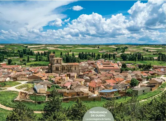  ??  ?? PEÑARANDA DE DUERO La excolegiat­a de Santa Ana destaca sobre este bello conjunto histórico. histórico. Abajo, la plaza de los Condes de
Miranda.