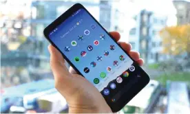  ??  ?? With an interestin­g design, some Google software and hardware magic, the Pixel 4 XL is full of potential that hasn’t quite been realised yet. Photograph: Samuel Gibbs/The Guardian