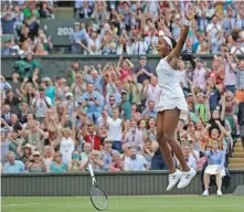  ?? BEN CURTIS/ASSOCIATED PRESS FILE PHOTO ?? The United States’ Cori ‘Coco’ Gauff celebrates beating Slovenia’s Polona Hercog on July 5 at Wimbledon in London.