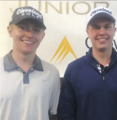  ??  ?? Two of the more accomplish­ed players ready to tee it up in the highly successful McLennan Ross Junior Golf Tour are Kaiden Nicholson, left, and Ethan de Graaf. The tour starts Saturday at Lethbridge’s Henderson Lakes course.