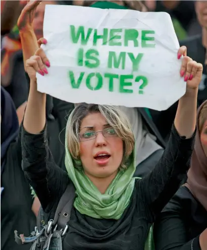  ?? AP ?? Around nine years after the 2009 post-election protests, massive crowds have marched through the streets of Tehran and other cities over the last few days demanding change in the ruling system. —