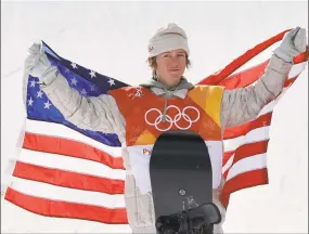  ?? Lee Jin-man / Associated Press ?? Red Gerard, of the United States, smiles after winning gold in the men’s slopestyle final at Phoenix Snow Park on Sunday in Pyeongchan­g, South Korea.