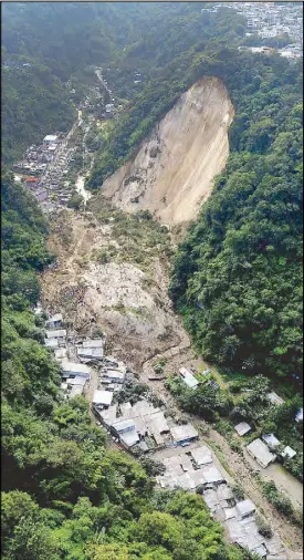  ?? EPA ?? Photo shows an aerial view of the affected area in Cambray, Guatemala Friday.