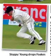  ?? ?? Sloppy: Young drops Foakes on a day of poor fielding