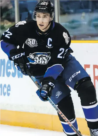  ?? SAINT JOHN SEA DOGS ?? Saint John Sea Dogs captain Anthony Boucher makes those long Quebec Major Junior Hockey League bus trips productive by studying for school, examining game film and getting some rest.